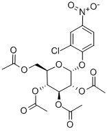 2-CHLORO-4-NITROPHENYL-2,3,4,6-TETRA-O-ACETYL-ALPHA-D-GLUCOPYRANOSIDE Struktur
