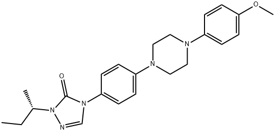 (S)-2-(仲丁基)-4-(4-(4-(4-甲氧基苯基)哌嗪-1-基)苯基)-2,4-二氢-3H-1,2,4-三唑-3-酮, 153896-47-0, 结构式