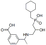 (3-(1-((3-(cyclohexylmethyl)hydroxyphosphinyl)-2-hydroxypropyl)amino)ethyl)benzoic acid 化学構造式