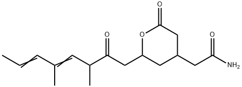 2-(3,5-Dimethyl-2-oxo-4,6-octadienyl)tetrahydro-6-oxo-2H-pyran-4-acetamide 结构式