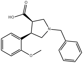 1-BENZYL-4-(2-METHOXY-PHENYL)-PYRROLIDINE-3-CARBOXYLIC ACID HYDROCHLORIDE Structure