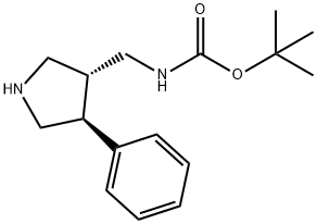 TERT-BUTYL ([(3S,4R)-4-PHENYLPYRROLIDIN-3-YL]METHYL)CARBAMATE Struktur