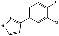 5-(3-氯-4-氟苯基)-1H-吡唑,154258-78-3,结构式