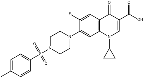3-Quinolinecarboxylic acid, 1-cyclopropyl-6-fluoro-1,4-dihydro-7-[4-[(4-Methylphenyl)sulfonyl]-1-piperazinyl]-4-oxo- Structure