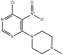 4-氯-6-(4-甲基-1-哌嗪)-5-硝基嘧啶 结构式