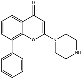 8-苯基-2-(1-哌嗪基)-4H-1-苯并吡喃-4-酮,154447-38-8,结构式