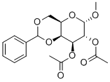 甲基 4,6-O-(苯基亚甲基)-ALPHA-D-吡喃半乳糖苷二乙酸酯 结构式