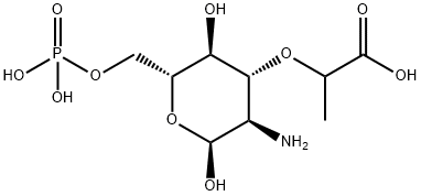 2-アミノ-3-O-[(R)-1-カルボキシエチル]-2-デオキシ-D-グルコース6-りん酸 化学構造式