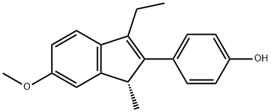 (R)-4-(3-Ethyl-6-methoxy-1-methyl-1H-inden-2-yl)-phenol 结构式