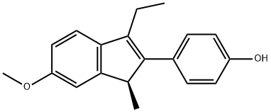 (S)-4-(3-Ethyl-6-methoxy-1-methyl-1H-inden-2-yl)-phenol 结构式
