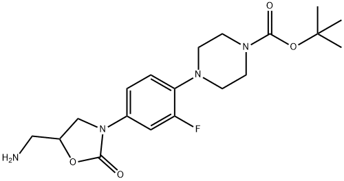 4-[4-[5-(氨基甲基)-2-氧代-3-恶唑烷基]-2-氟苯基]-1-哌嗪甲酸叔丁酯, 154590-42-8, 结构式
