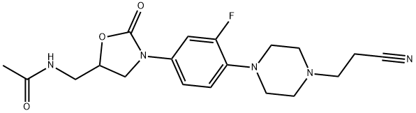 N-[[3-[4-[4-(2-Cyanoethyl)-1-piperazinyl]-3-fluorophenyl]-2-oxo-5-oxazolidinyl]methyl]acetamide Structure