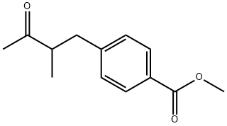 Benzoic acid, 4-(2-methyl-3-oxobutyl)-, methyl ester (9CI) Struktur