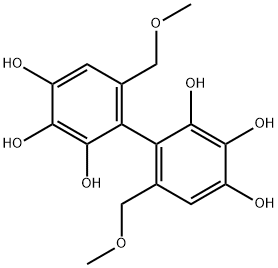 2,2',3,3',4,4'-hexahydroxy-1,1'-biphenyl-6,6'-dimethanol dimethyl ether Struktur