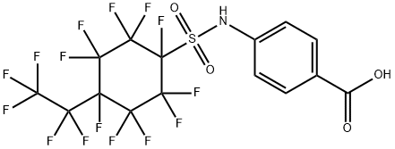 4-[[[1,2,2,3,3,4,5,5,6,6-十氟-4-(1,1,2,2,2-五氟乙基)环己基]磺酰基]氨基]苯甲酸 结构式