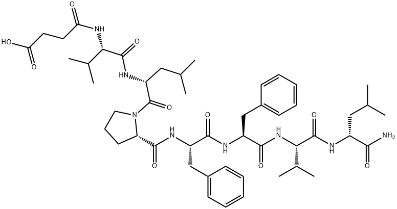 succinyl-valyl-leucyl-prolyl-phenylalanyl-phenylalanyl-valyl-leucinamide Struktur