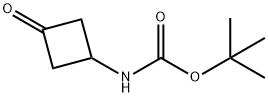 3-(tert-ブトキシカルボニルアミノ)-1-シクロブタノン 化学構造式