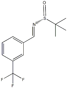 (R)-2-methyl-N-(3-(trifluoromethyl)benzylidene)propane-2-sulfinamide 化学構造式