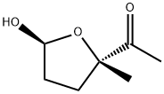 Ethanone, 1-(tetrahydro-5-hydroxy-2-methyl-2-furanyl)-, trans- (9CI) Structure