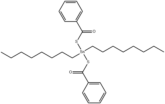 双(苯甲酰硫基)二辛基锡烷 结构式