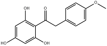 2',4',6'-トリヒドロキシ-2-(4-メトキシフェニル)アセトフェノン 化学構造式