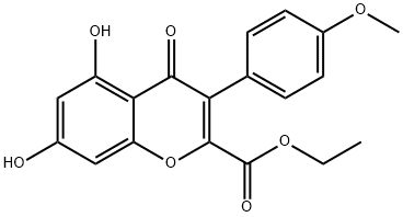 2-乙氧羰基-5,7-二羟基-4`-甲氧基异黄酮 结构式