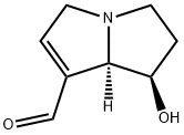 1H-Pyrrolizine-7-carboxaldehyde, 2,3,5,7a-tetrahydro-1-hydroxy-, (1R-trans)- (9CI) Structure