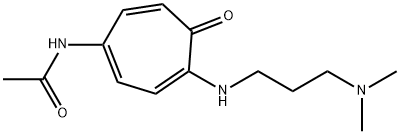 N-[4-[[3-(Dimethylamino)propyl]amino]-5-oxo-1,3,6-cycloheptatrien-1-yl]acetamide Structure