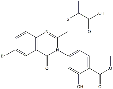 155104-16-8 2-[[6-bromo-3-(3-hydroxy-4-methoxycarbonyl-phenyl)-4-oxo-quinazolin-2- yl]methylsulfanyl]propanoic acid