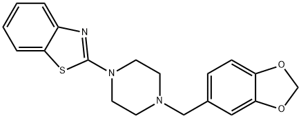 2-(1-(4-piperonyl)piperazinyl)benzothiazole 结构式