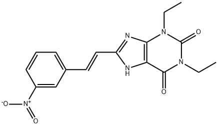 1H-Purine-2,6-dione, 3,7-dihydro-1,3-diethyl-8-(2-(3-nitrophenyl)ethen yl)-, (E)-|