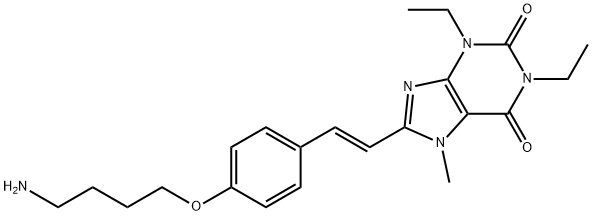 1H-Purine-2,6-dione, 3,7-dihydro-8-(2-(4-(4-aminobutoxy)phenyl)ethenyl )-1,3-diethyl-7-methyl-,(E)-|