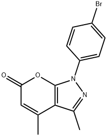 1-(4-Bromophenyl)-3,4-dimethylpyrano[2,3-c]pyrazol-6(1H)-one Structure