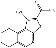 1-氨基-6,7,8,9-四氢噻吩并[2,3-C]异喹啉-2-甲酰胺 结构式