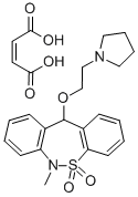 Dibenzo(c,f)(1,2)thiazepine, 6,11-dihydro-6-methyl-11-(2-(1-pyrrolidin yl)ethoxy)-, 5,5-dioxide(Z)-2-butenedioate (1:1) 结构式