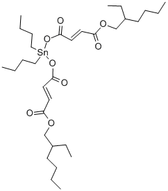 2-ethylhexyl 6,6-dibutyl-14-ethyl-4,8,11-trioxo-5,7,12-trioxa-6-stannaoctadeca-2,9-dienoate Struktur
