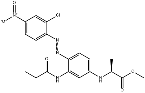 L-Alanine, N-4-(2-chloro-4-nitrophenyl)azo-3-(1-oxopropyl)aminophenyl-, methyl ester Structure