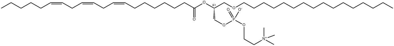 1-O-HEXADECYL-2-(8Z,11Z,14Z-EICOSATRIENOYL)-SN-GLYCERO-3-PHOSPHOCHOLINE;C16-20:3 PC, 155575-01-2, 结构式