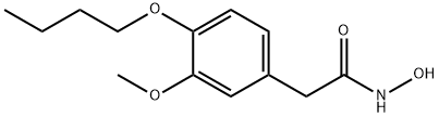 2-(4-ブトキシ-3-メトキシフェニル)アセトヒドロキサム酸 化学構造式