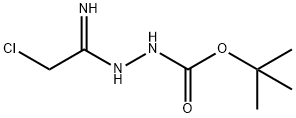 Hydrazinecarboxylic acid, 2-(2-chloro-1-iminoethyl)-, 1,1-dimethylethyl ester 化学構造式