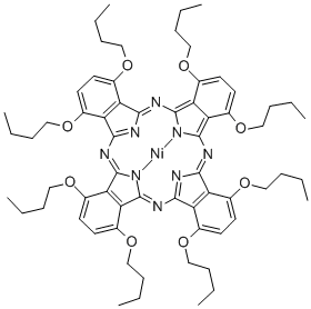 NI(II)-1,4,8,11,15,18,22,25-OCTABUTOXY- PHTHALOCYANINE 化学構造式