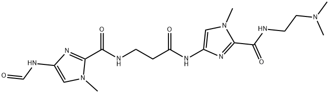 N-(2-dimethylaminoethyl)-4-[3-[(4-formamido-1-methyl-imidazole-2-carbo nyl)amino]propanoylamino]-1-methyl-imidazole-2-carboxamide Structure