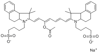 10-乙酰氧基-1,1'-双(4-磺基丁基)-4,5:4',5'-二苯并-3,3,3',3'-四甲基茚三羧酸甜菜碱钠盐 结构式