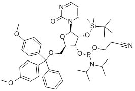 2'-O-T-BUTYLDIMETHYLSILYL-3'-O-[(DIISOPROPYLAMINO)(2-CYANOETHOXY)PHOSPHINO]-5'-O-(4,4'-DIMETHOXYTRITYL)-2(1H)-PYRIMIDINONE-1-BETA-D-RIBOSIDE Structure