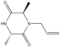 2,5-Piperazinedione,3,6-dimethyl-1-(2-propenyl)-,(2S-trans)-(9CI) 结构式