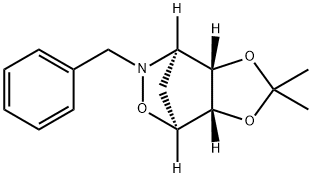 4,7-Methano-4H-1,3-dioxolo[4,5-d][1,2]oxazine, tetrahydro-2,2-dimethyl-6-(phenylmethyl)-, (3aS,4S,7R,7aS)- Struktur