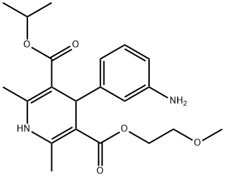1,4-二氢-2,6-二甲基-4-(3-氨基苯基)-5-(2-甲氧基乙氧羰基)-3-甲酸异丙酯,155861-24-8,结构式