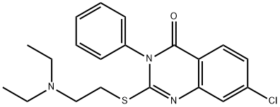 7-Chloro-2-[[2-(diethylamino)ethyl]thio]-3-phenylquinazolin-4(3H)-one 结构式