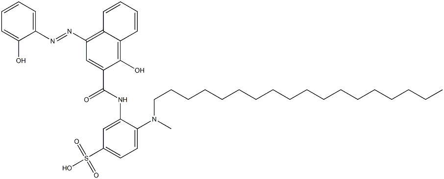 1-HYDROXY-4-(2-HYDROXY-5-CARBOXY)-PHENYLAZO-N-(METHYL-OCTADECYLAMINO-5-SULFO)-2-NAPHTHAMIDE Struktur