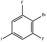 2-ブロモ-1,3-ジフルオロ-5-ヨードベンゼン 化学構造式